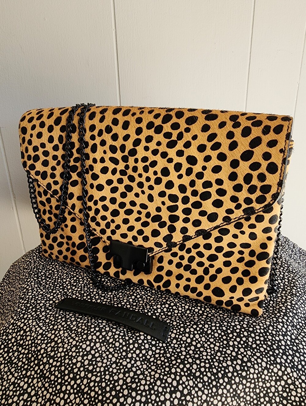 Loeffler Randall Leopard Print Haircalf Lock Clutch Crossbody Bag (NWOT)